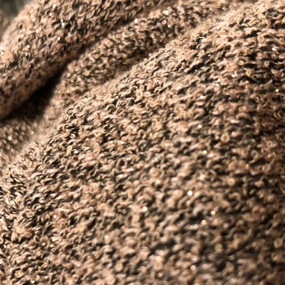 FREE PEOPLE Sweater GOING FOR THE GOLD Rose Pink & Glitter Gold Faux Wrap SZ XS - Picture 6 of 15